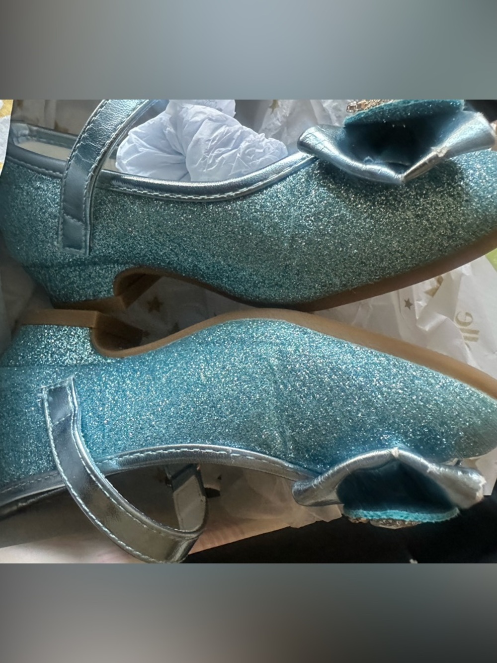 Stelle Girls Dress Play Sparkly Elsa Shoes Size 10 - Picture 12 of 16